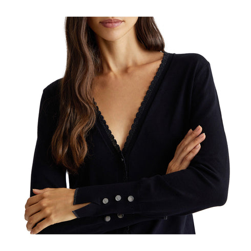 Liu Jo Cardigan Cardigan Donna a V inserti in lurex Nero - Francavilla Moda